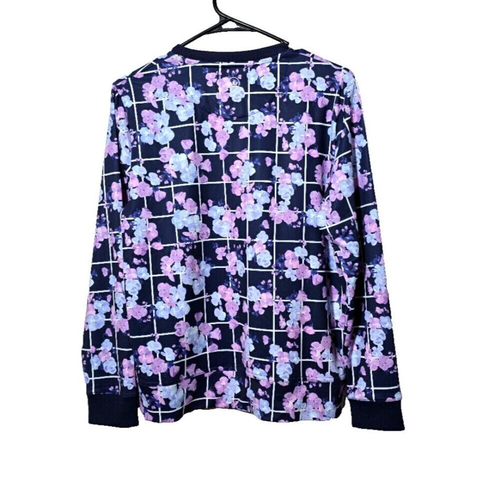 Peter Millar Womens Golf Birdie Sweatshirt M Purple Floral UPF Activewear Sport - Picture 2 of 14